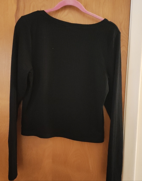 Wild Fable Crop Black Long Sleeve Women's Top - Picture 2 of 5